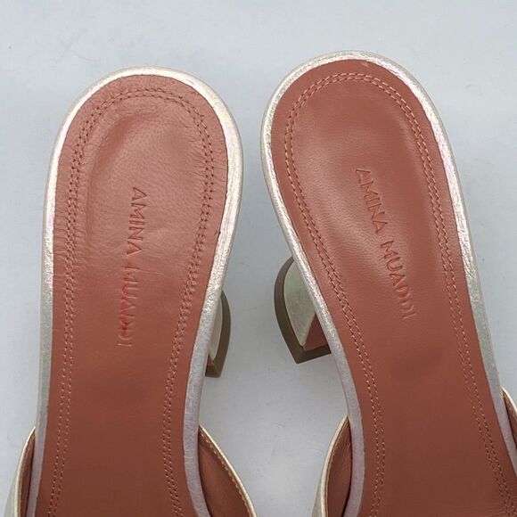 Amina Muaddi Lupita Holographic Leather Mule size 39 - Picture 4 of 14